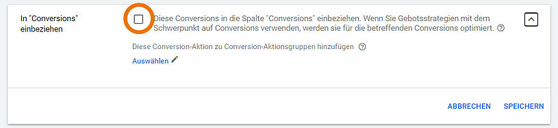 Google Ads in Conversions einbeziehen